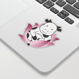 Meditating Cow in Peace Sticker