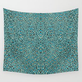 Boho Wilderness No.003 - Exotic Animal Print in Teal Shades Wall Tapestry