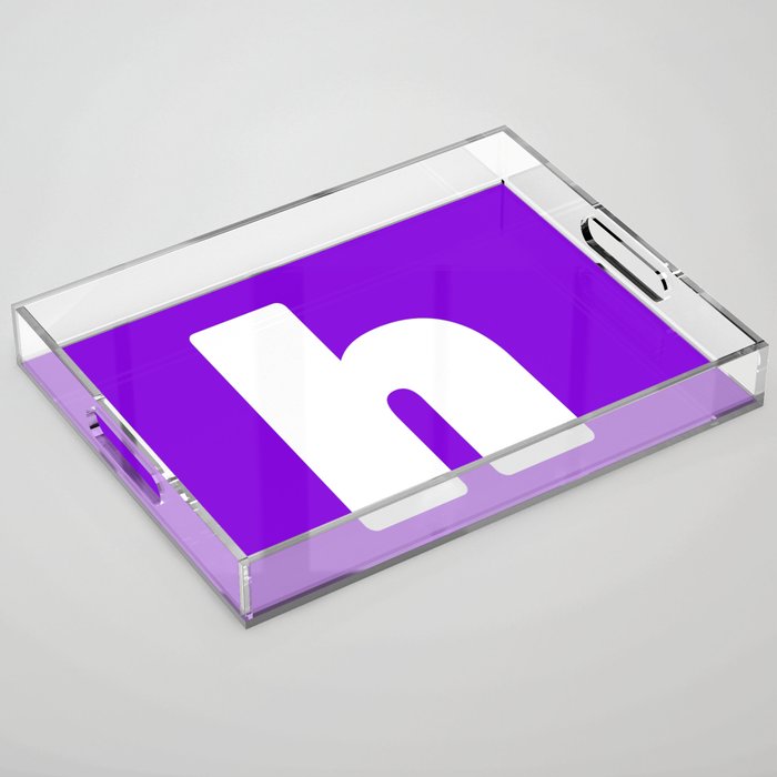 h (White & Violet Letter) Acrylic Tray