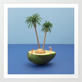 Avocado island Art Print