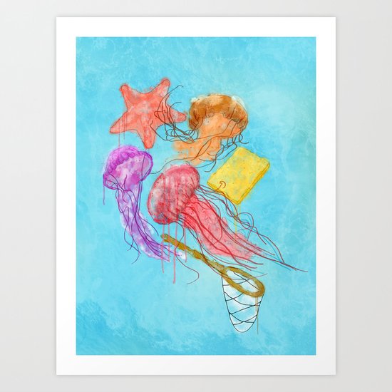 Realism on Jellyfish Fields Art Print