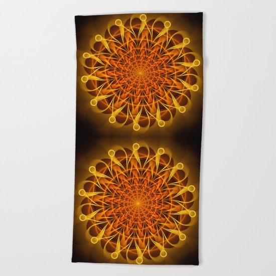 The mandala of energy Beach Towel