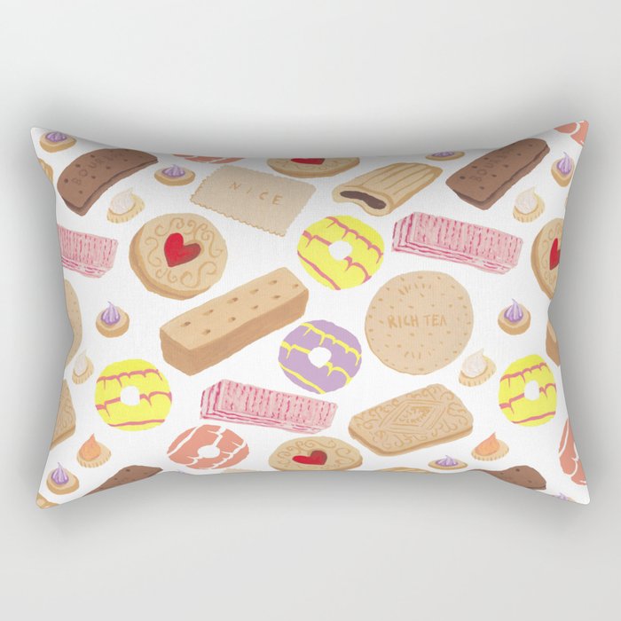 British Biscuits Rectangular Pillow