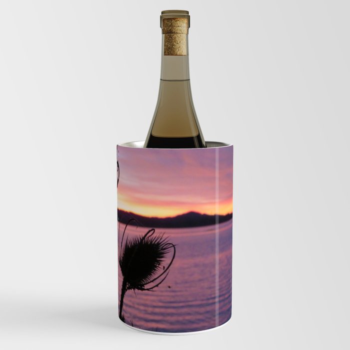 Thistle Silhouette Sunset Reflections Wine Chiller