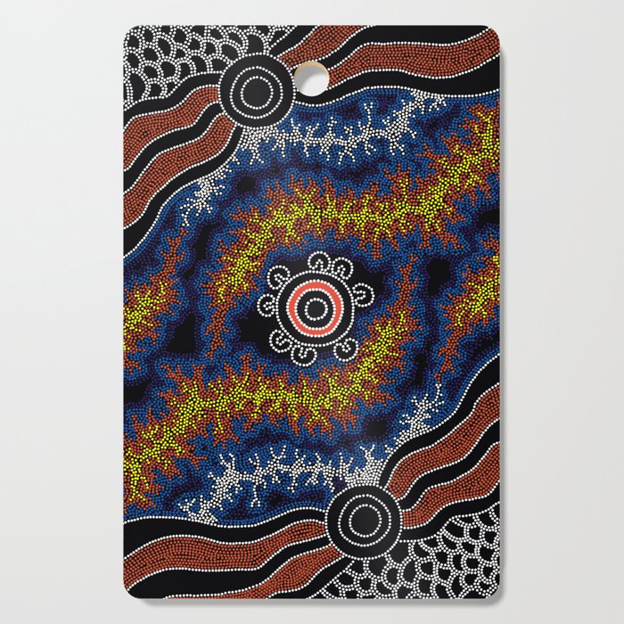 The Heart of Fire - Authentic Aboriginal Art Cutting Board