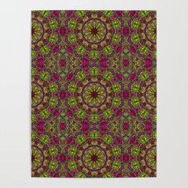 Green and Pink Kaleidoscope Poster