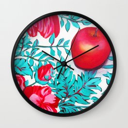rosy apple Wall Clock