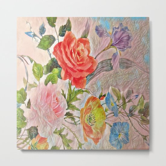 Spring Floral - Painterly Metal Print