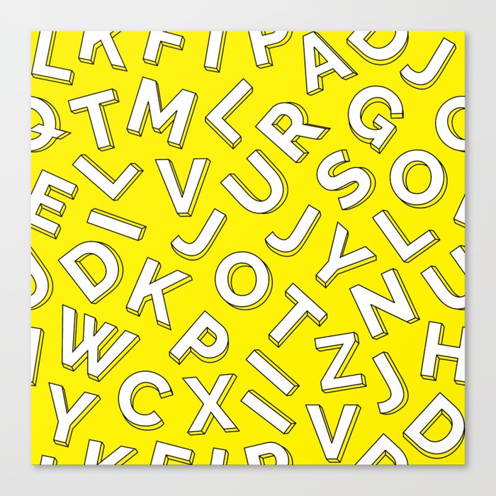Vector Illustration White Yellow Pattern Children Learning Canvas Print