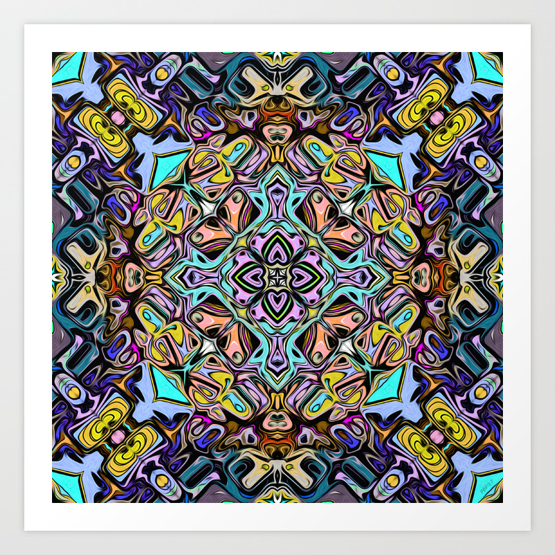 Abstract Stained Glass Art Print By Perkinsdesigns Society6