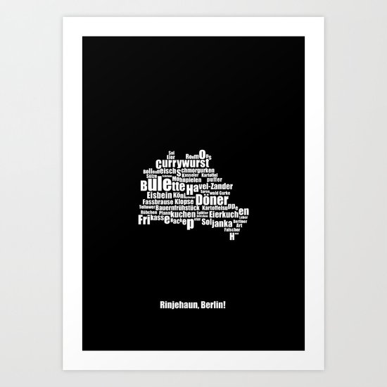Berlin II - Typocal Food Map Art Print