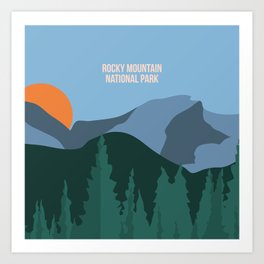 Sunset View At The Rocky Mountain National Park Art Print