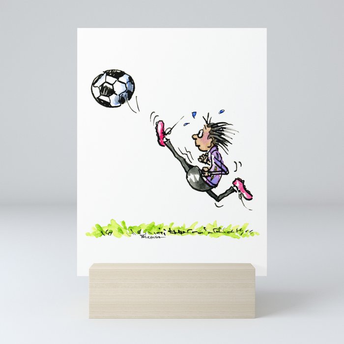 Little Soccer Girl Mini Art Print