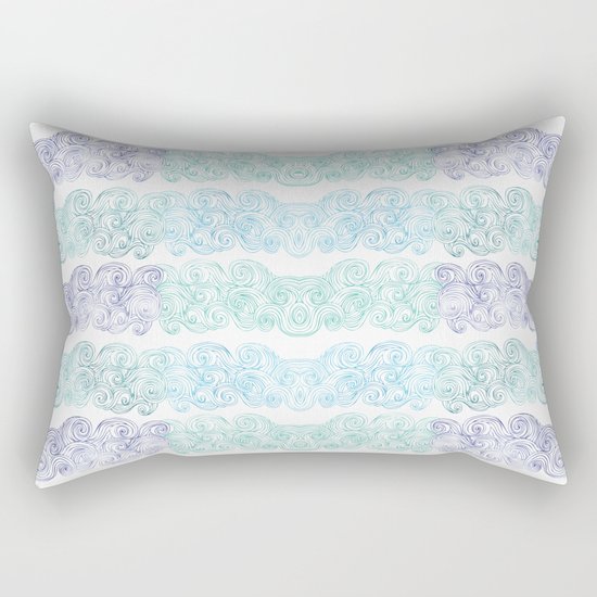 Sea Wave Clouds Rectangular Pillow