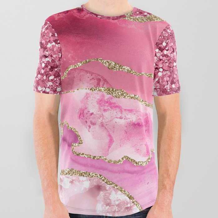 Agate Glitter Dazzle Texture 06 All Over Graphic Tee