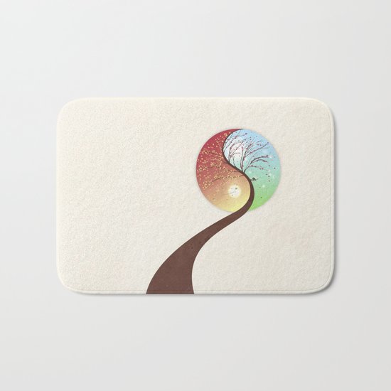 Yin-Yang Tree: Autumn-Spring Bath Mat