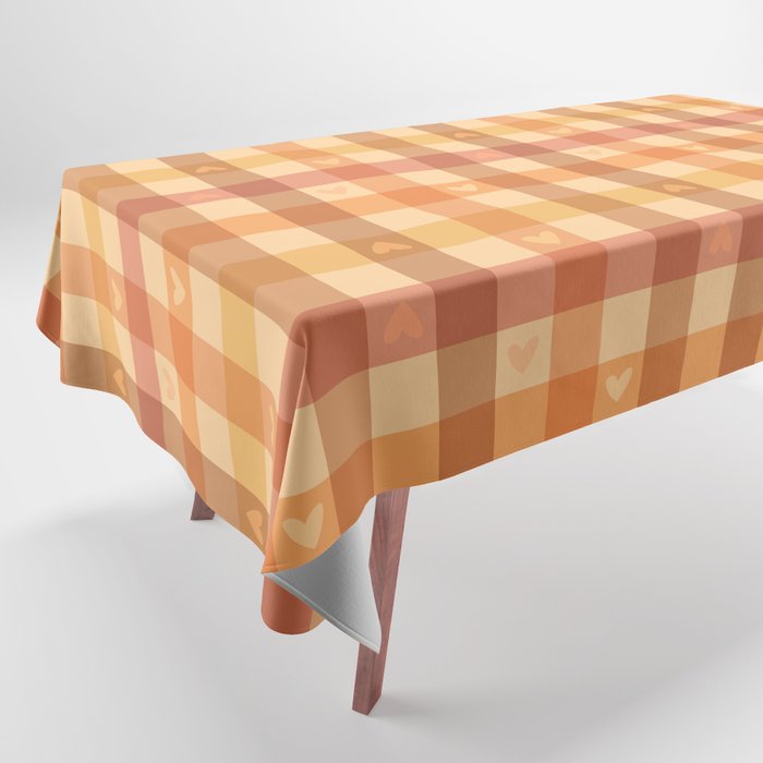 Love check in warm caramel Tablecloth