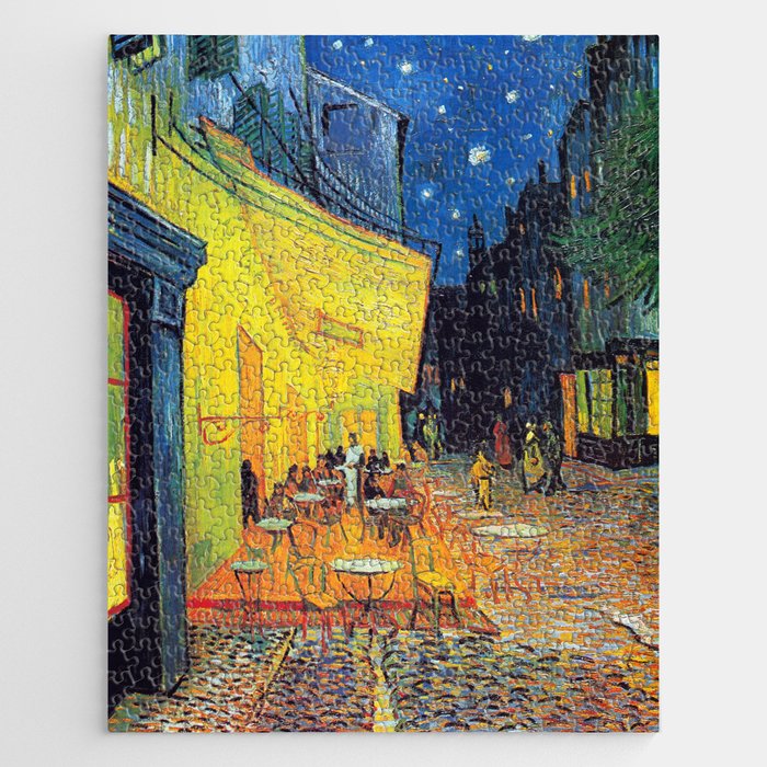 Vincent Van Gogh - Cafe Terrace at Night (new color edit) Jigsaw Puzzle by  Dejavustudio