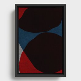 BLUE ORANGE COLORS MINIMALIST ABSTRACT ART - #03 by Seis Art Studio Framed Canvas