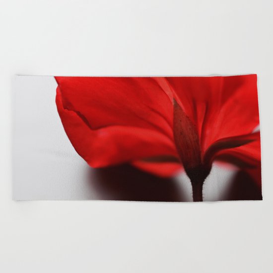 Scarlet Petals Beach Towel