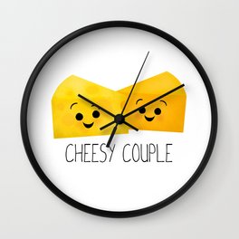 Cheesy Couple | Swiss & Cheddar Cheese Wall Clock