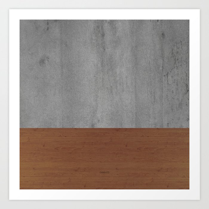 Concrete-Touch of a Wood Art Print
