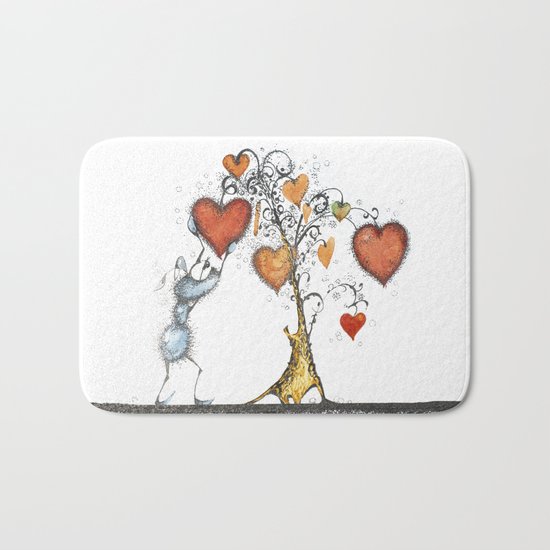 Tree of hearts Bath Mat