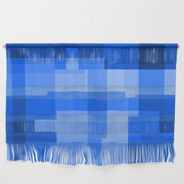 Colorful Blue Rectangles pattern Home Design Wall Hanging