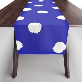 Hand-Drawn Dots (White & Navy Blue Pattern) Table Runner