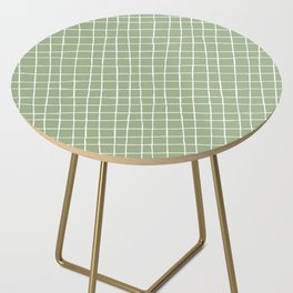 Sage Green Plaid Side Table