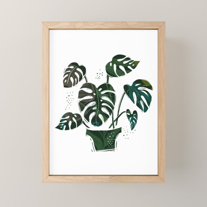 Monstera - Plant Framed Mini Art Print