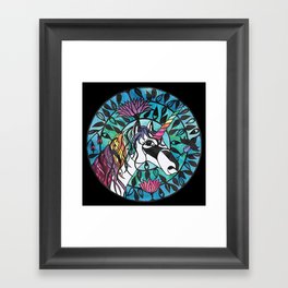 Unicorn - Paper cut design  Framed Art Print
