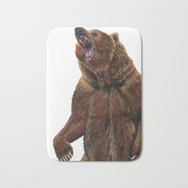 Grizzly Bear - Painting in acrylic Bath Mat