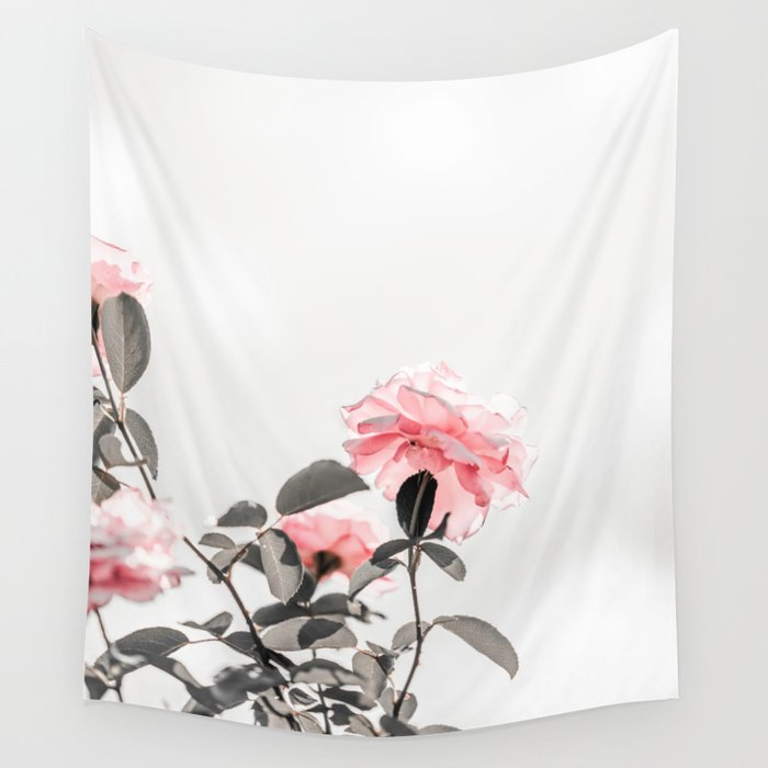 Pink Rose Wall Tapestry