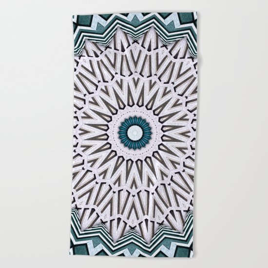 Turquoise Kaleidoscope Beach Towel