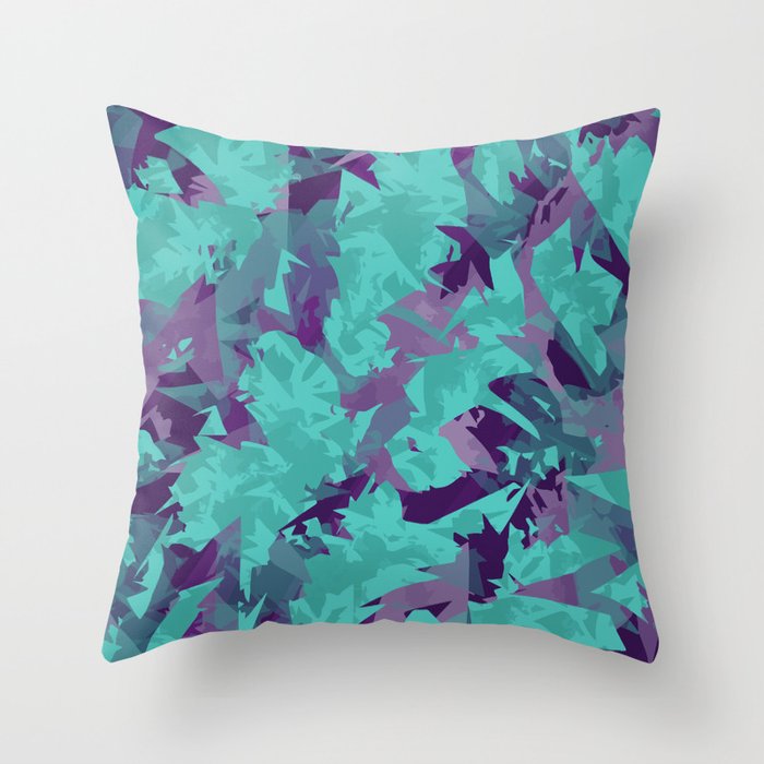 Shattered Purple Throw Pillow