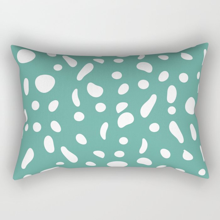 Abstract full bubbles in teal Rectangular Pillow
