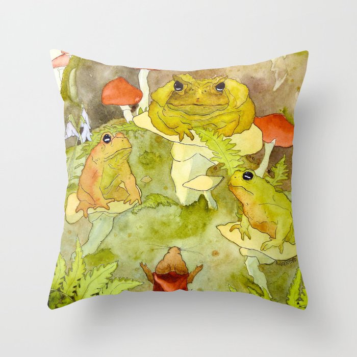 Toad Council Throw Pillow