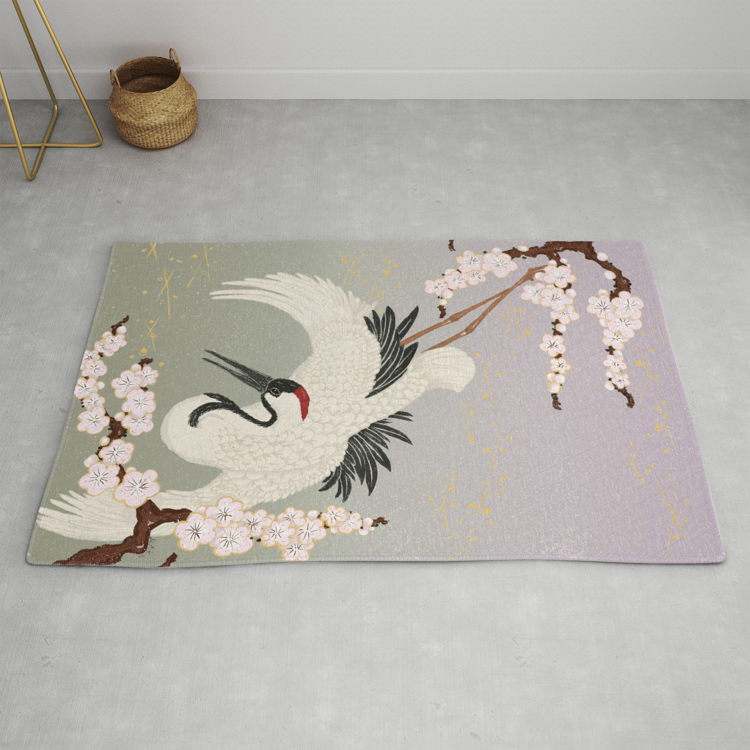 Japanese Crane Rug By Lunakirsche Society6