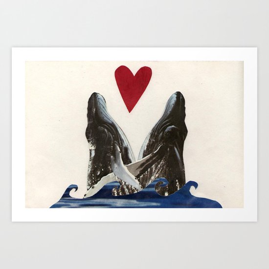 Whales in Love Art Print