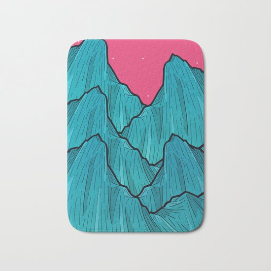 Mountains of Waves Bath Mat