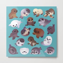 Seal pup Metal Print | Baby, Marinelife, Harborseal, Sealion, Marine, Marinemammals, Antarctic, Northpole, Beach, Summer 