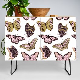 Texas Butterflies – Blush and Gold Pattern Credenza