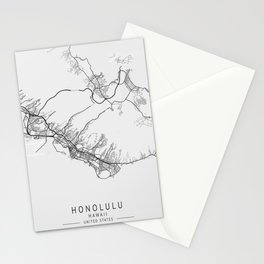 Honolulu Hawaii city map Stationery Card