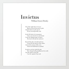 Invictus by William Ernest Henley Art Print