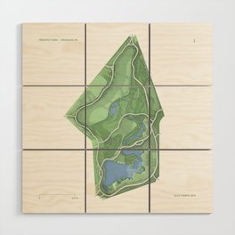 Brooklyn Prospect Park Map (Green) Wood Wall Art