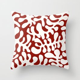 White Matisse cut outs seaweed pattern 9 Throw Pillow