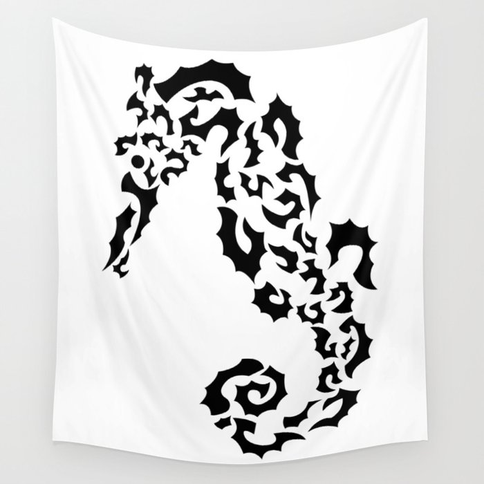 Sea horse in shapes Wall Tapestry