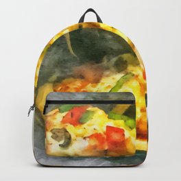 Vegan pizza. Still life. Digital watercolor painting Backpack | Art, Food, Prints, Stilllife, Painting, Gifts, Vegan, Decoration, Decorative, Digital 