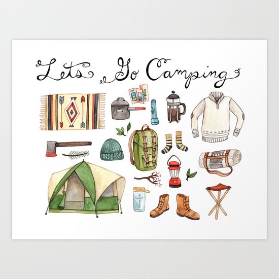 Let's Go Camping Art Print